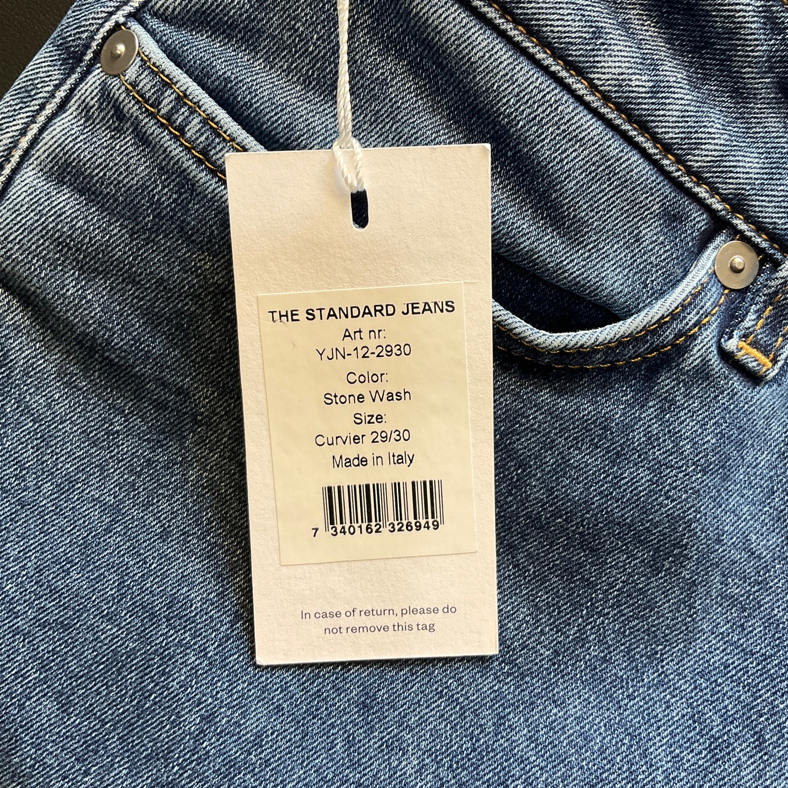 Nwt Asket The Standard Jeans Curvier 29/30 Stone Wash Organic Cotton Italy — image 5 of 8